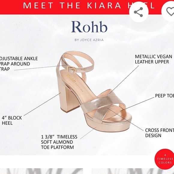 rohb by joyce azria metallic platform heels - Picture 6 of 8